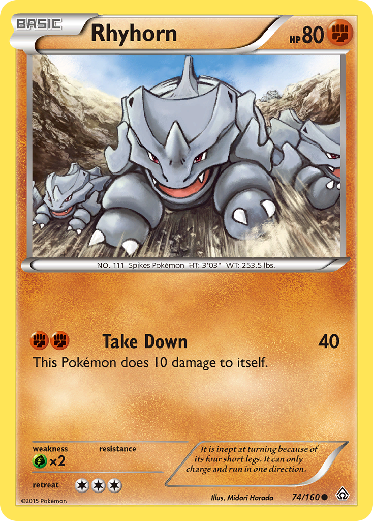 Rhyhorn (74/160) [XY: Primal Clash] | Arkham Games and Comics