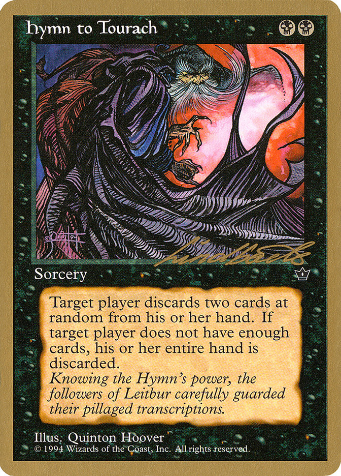 Hymn to Tourach (Cloak) (Leon Lindback) [Pro Tour Collector Set] | Arkham Games and Comics