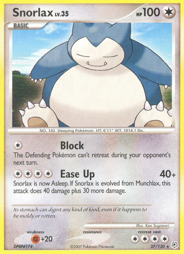 Snorlax (37/130) [Diamond & Pearl: Base Set] | Arkham Games and Comics