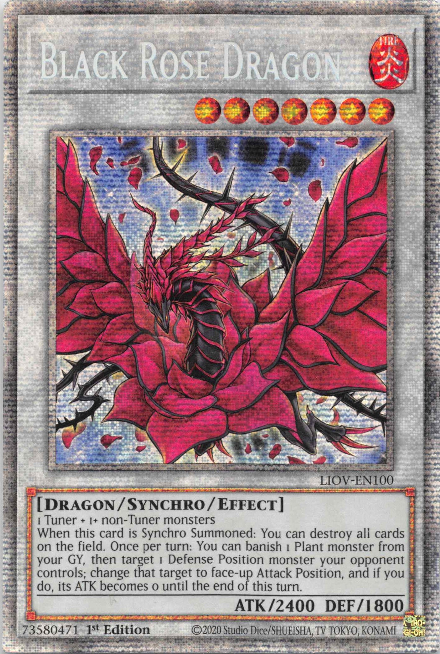 Black Rose Dragon [LIOV-EN100] Starlight Rare | Arkham Games and Comics