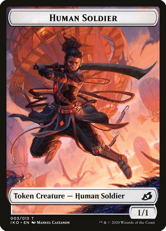 Human Soldier (003/013) [Ikoria: Lair of Behemoths Tokens] | Arkham Games and Comics