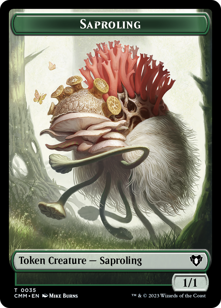 Saproling // Dragon (0021) Double-Sided Token [Commander Masters Tokens] | Arkham Games and Comics