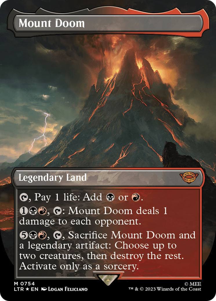 Mount Doom (Borderless) (Surge Foil) [The Lord of the Rings: Tales of Middle-Earth] | Arkham Games and Comics