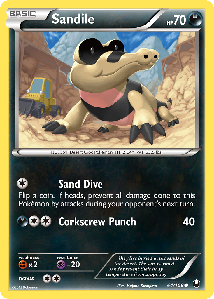 Sandile (64/108) [Black & White: Dark Explorers] | Arkham Games and Comics