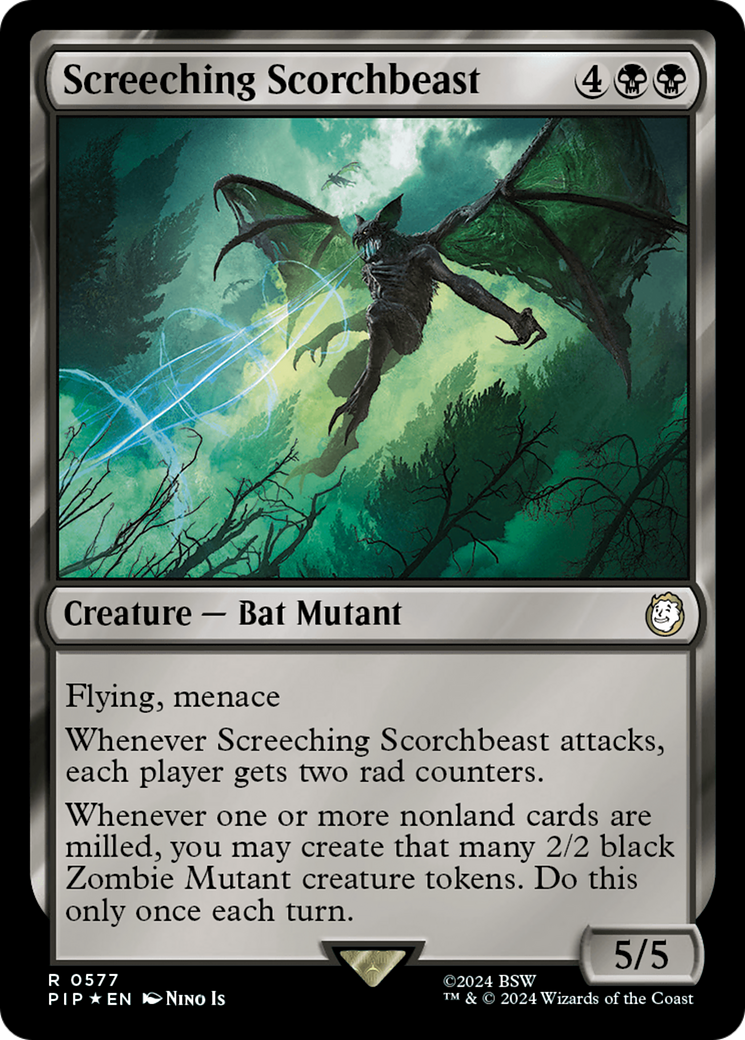 Screeching Scorchbeast (Surge Foil) [Fallout] | Arkham Games and Comics