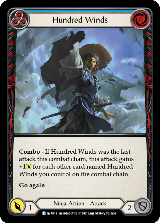 Hundred Winds (Blue) [EVR043] (Everfest)  1st Edition Rainbow Foil | Arkham Games and Comics