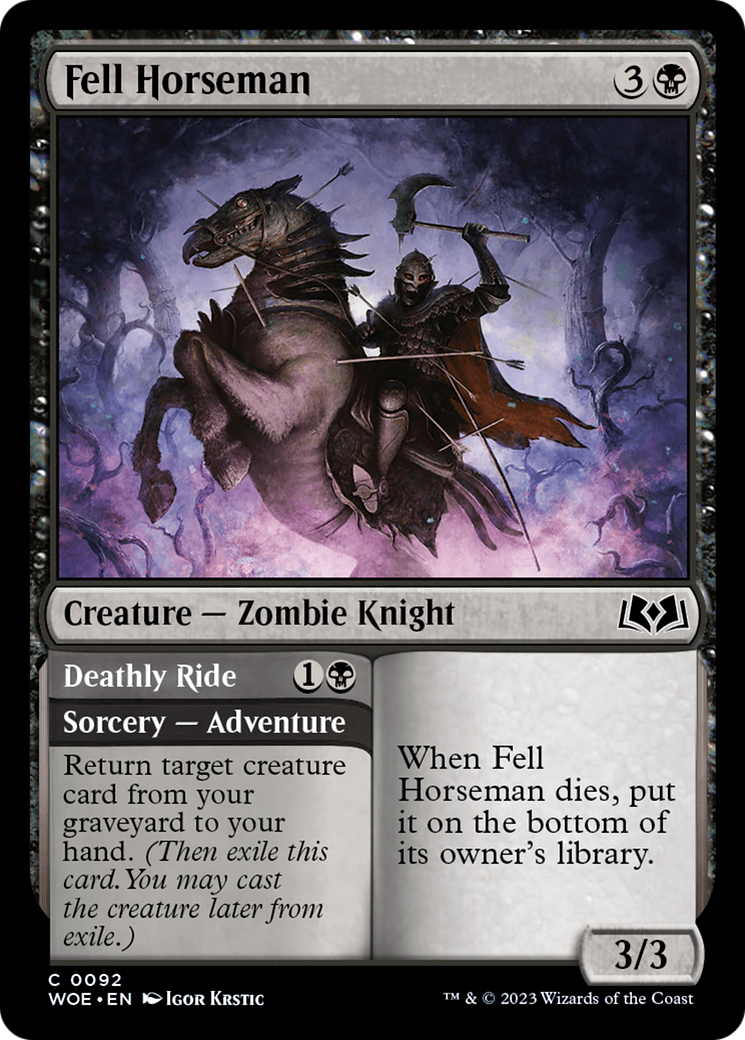 Fell Horseman // Deathly Ride [Wilds of Eldraine] | Arkham Games and Comics