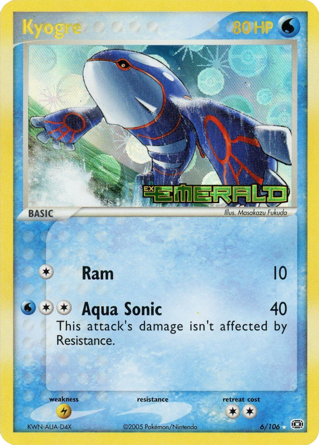 Kyogre (6/106) (Stamped) [EX: Emerald] | Arkham Games and Comics