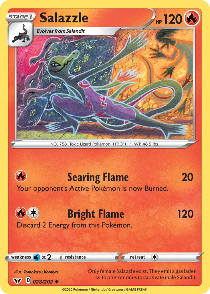 Salazzle (028/202) [Sword & Shield: Base Set] | Arkham Games and Comics