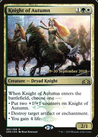 Knight of Autumn [Guilds of Ravnica Promos] | Arkham Games and Comics