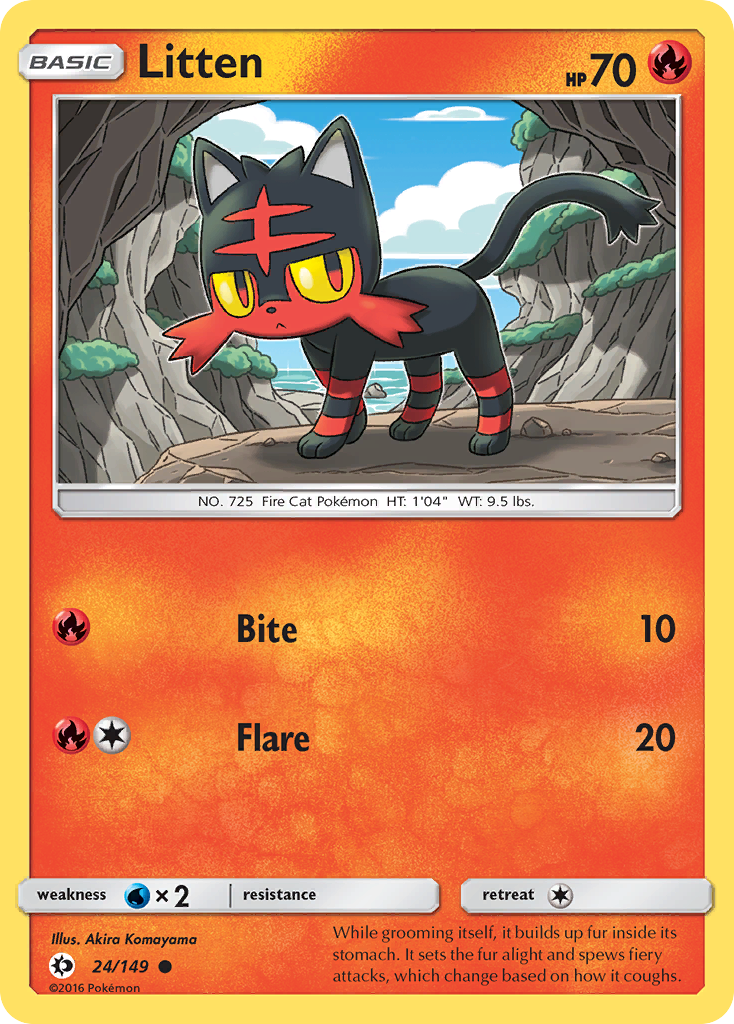 Litten (24/149) [Sun & Moon: Base Set] | Arkham Games and Comics