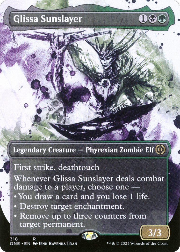 Glissa Sunslayer (Borderless Ichor) [Phyrexia: All Will Be One] | Arkham Games and Comics