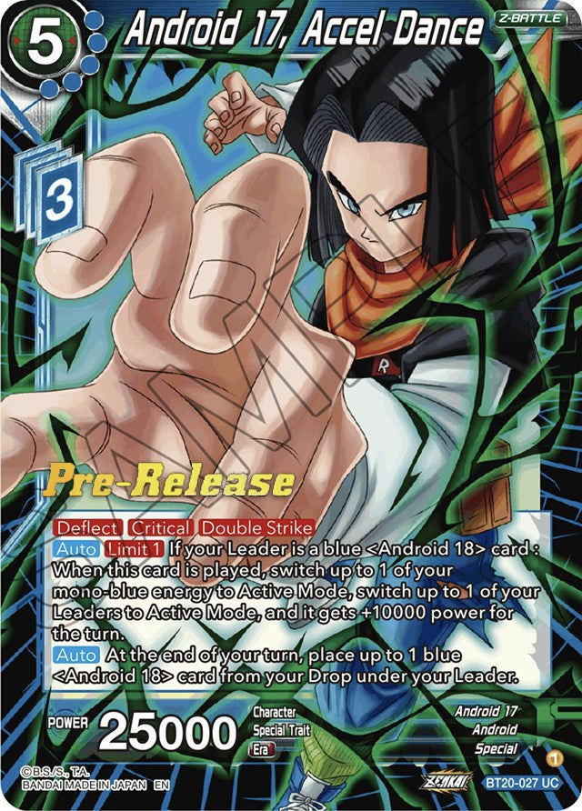 Android 17, Accel Dance (BT20-027) [Power Absorbed Prerelease Promos] | Arkham Games and Comics