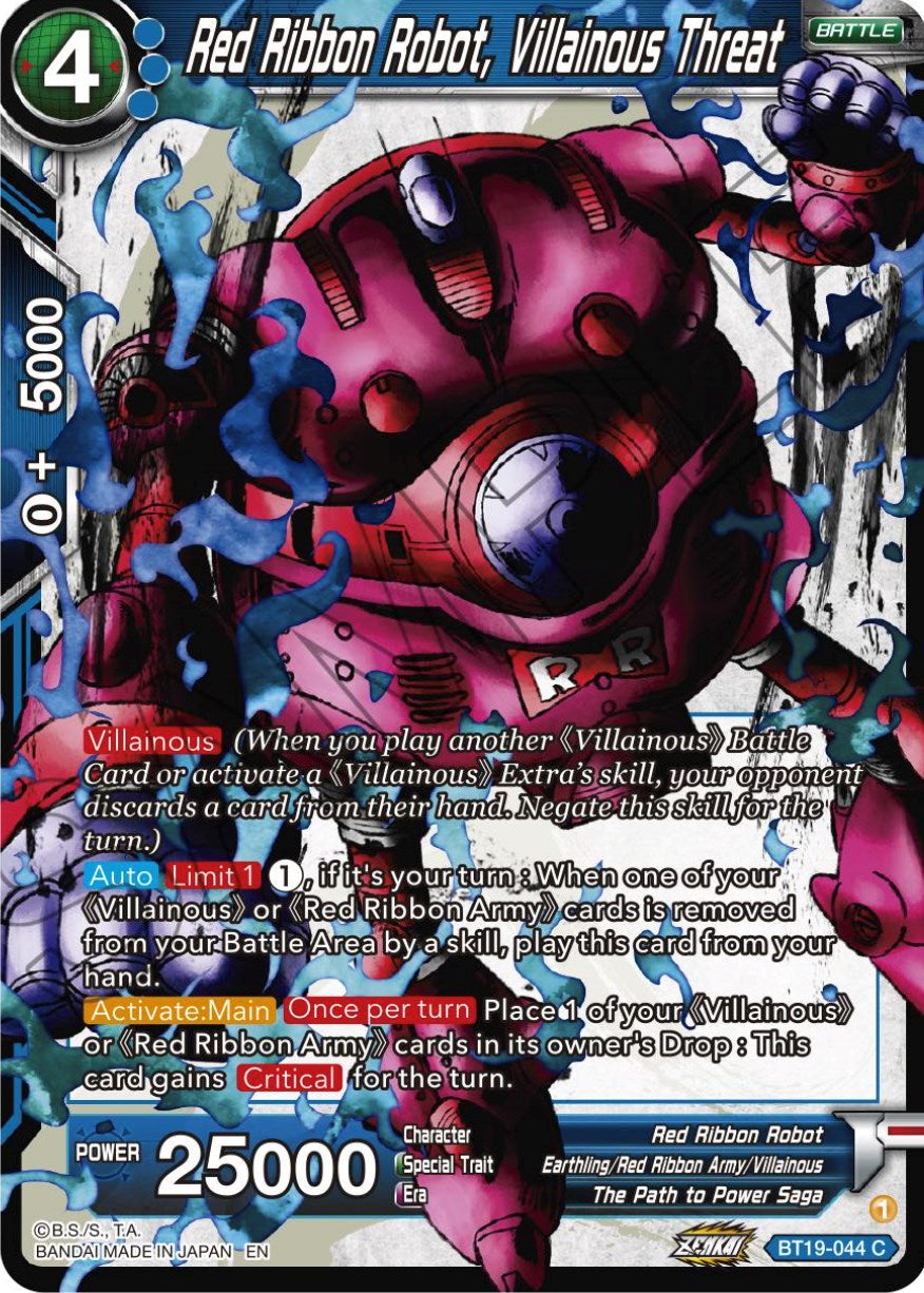 Red Ribbon Robot, Villainous threat (BT19-044) [Fighter's Ambition] | Arkham Games and Comics