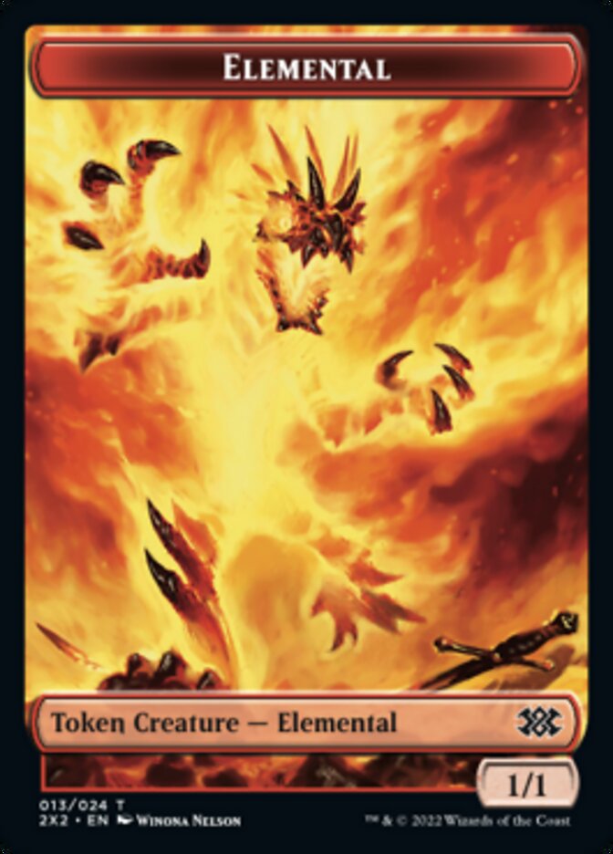 Elemental // Aven Initiate Double-sided Token [Double Masters 2022 Tokens] | Arkham Games and Comics