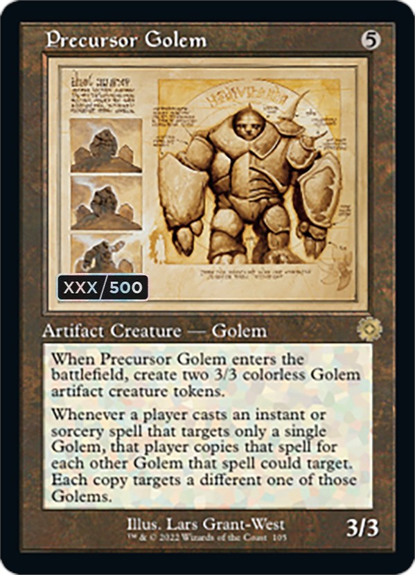 Precursor Golem (Retro Schematic) (Serial Numbered) [The Brothers' War Retro Artifacts] | Arkham Games and Comics