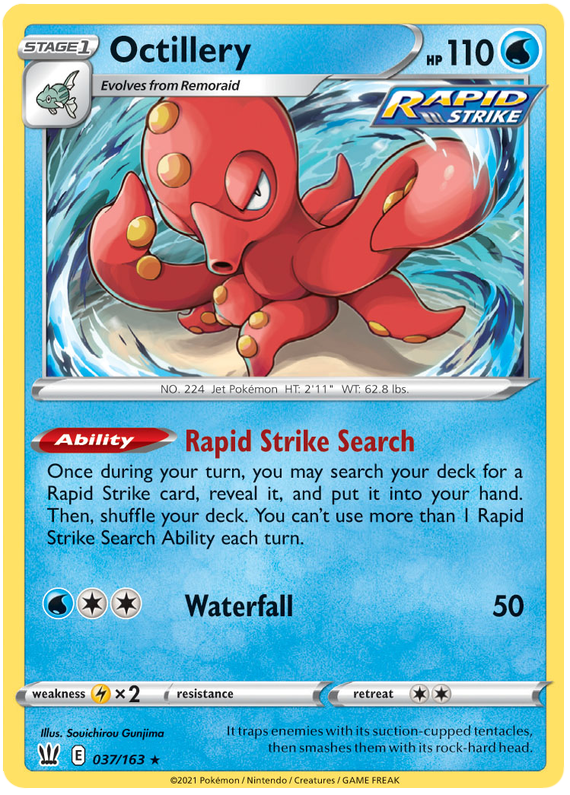 Octillery (037/163) [Sword & Shield: Battle Styles] | Arkham Games and Comics