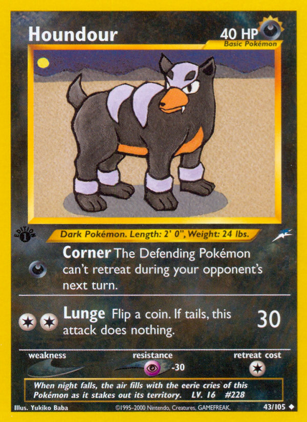 Houndour (43/105) [Neo Destiny 1st Edition] | Arkham Games and Comics