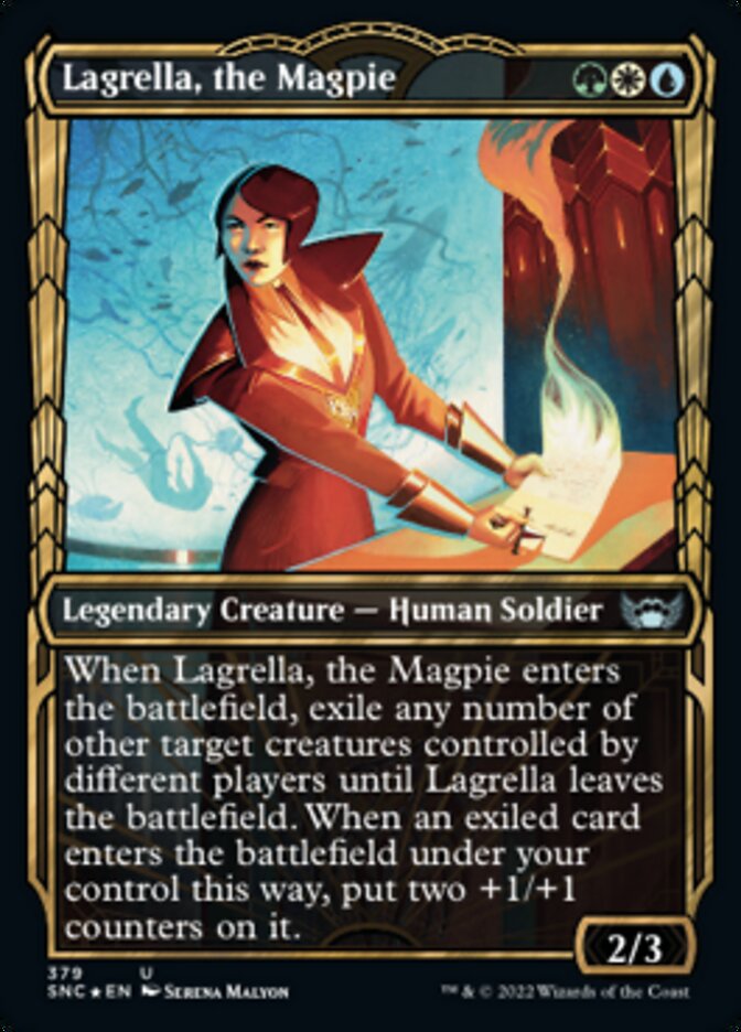 Lagrella, the Magpie (Showcase Golden Age Gilded Foil) [Streets of New Capenna] | Arkham Games and Comics