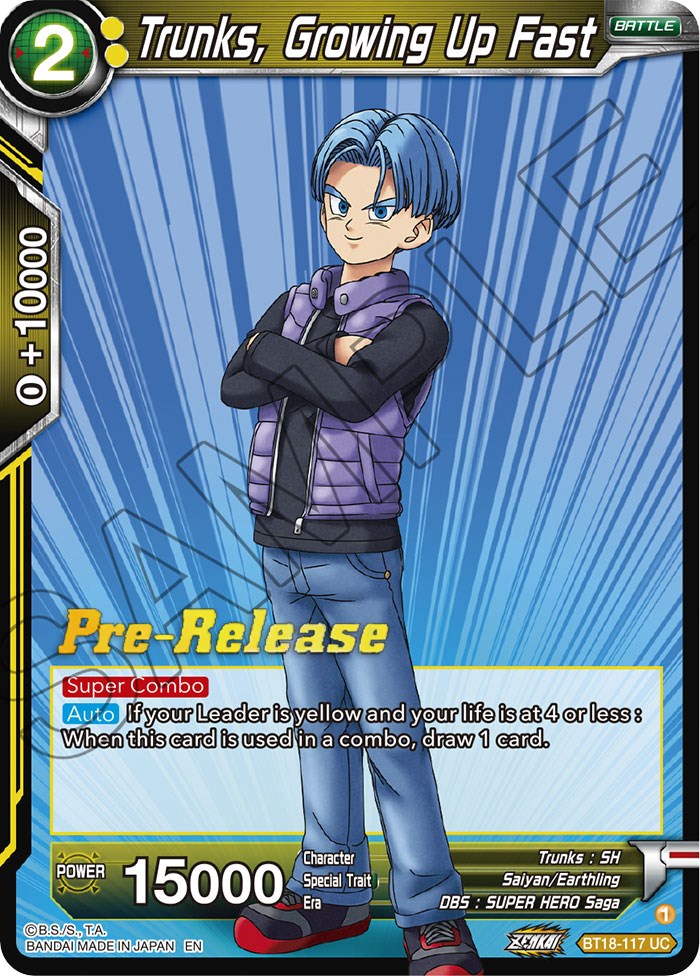 Trunks, Growing Up Fast (BT18-117) [Dawn of the Z-Legends Prerelease Promos] | Arkham Games and Comics