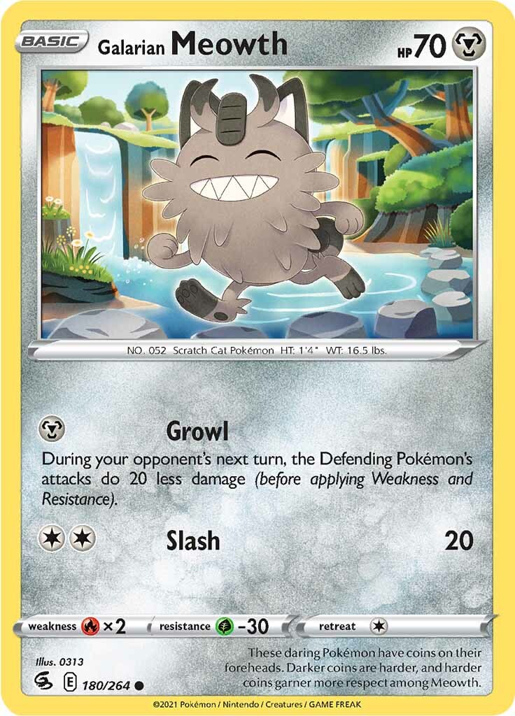 Galarian Meowth (180/264) [Sword & Shield: Fusion Strike] | Arkham Games and Comics