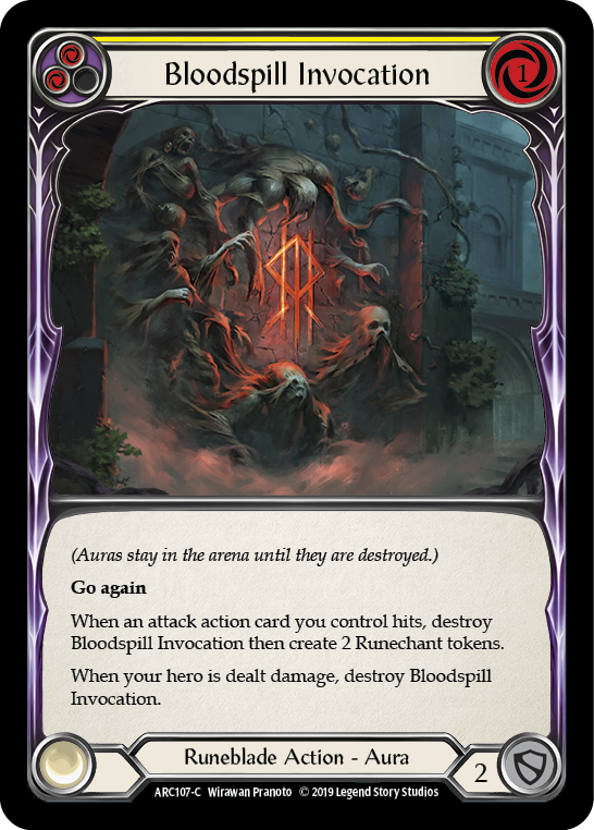 Bloodspill Invocation (Yellow) [ARC107-C] (Arcane Rising)  1st Edition Rainbow Foil | Arkham Games and Comics