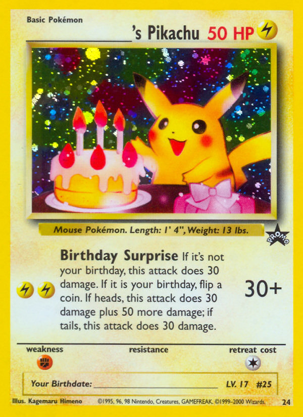 _____'s Pikachu (24) (Birthday Pikachu) [Wizards of the Coast: Black Star Promos] | Arkham Games and Comics