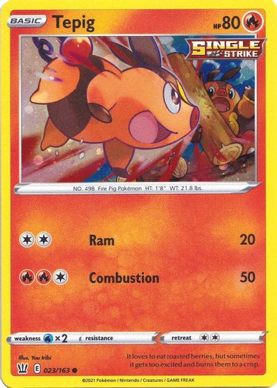 Tepig (023/163) (Cosmos Holo) [Sword & Shield: Battle Styles] | Arkham Games and Comics