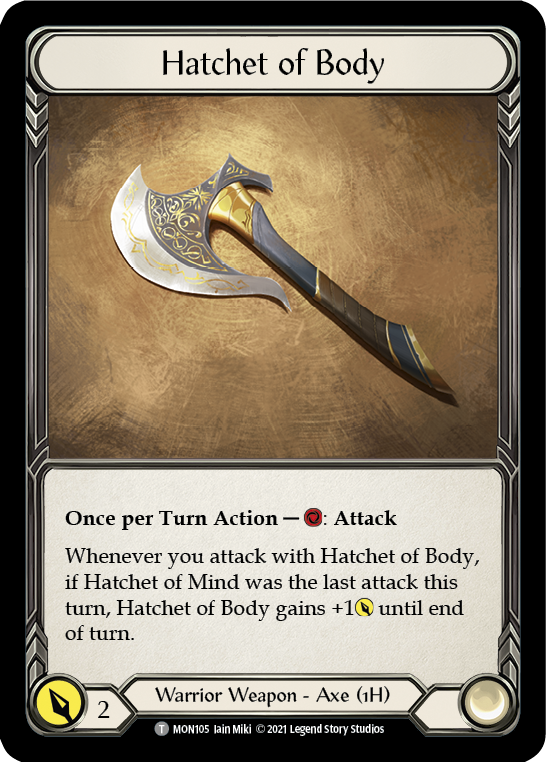 Hatchet of Body // Boltyn [MON105 // MON030] (Monarch)  1st Edition Normal | Arkham Games and Comics