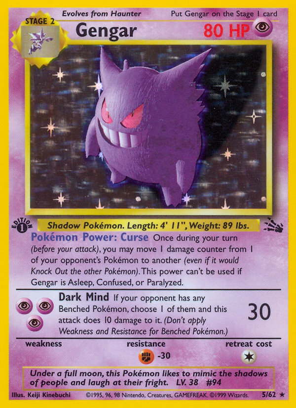 Gengar (5/62) [Fossil 1st Edition] | Arkham Games and Comics