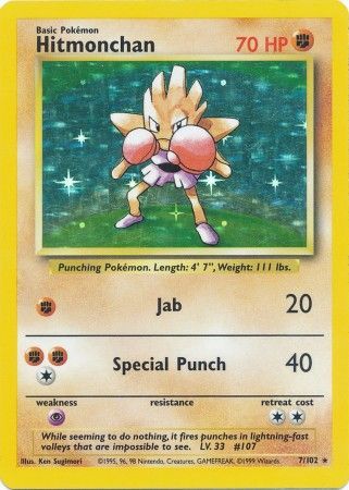 Hitmonchan (7/102) [Base Set Unlimited] | Arkham Games and Comics