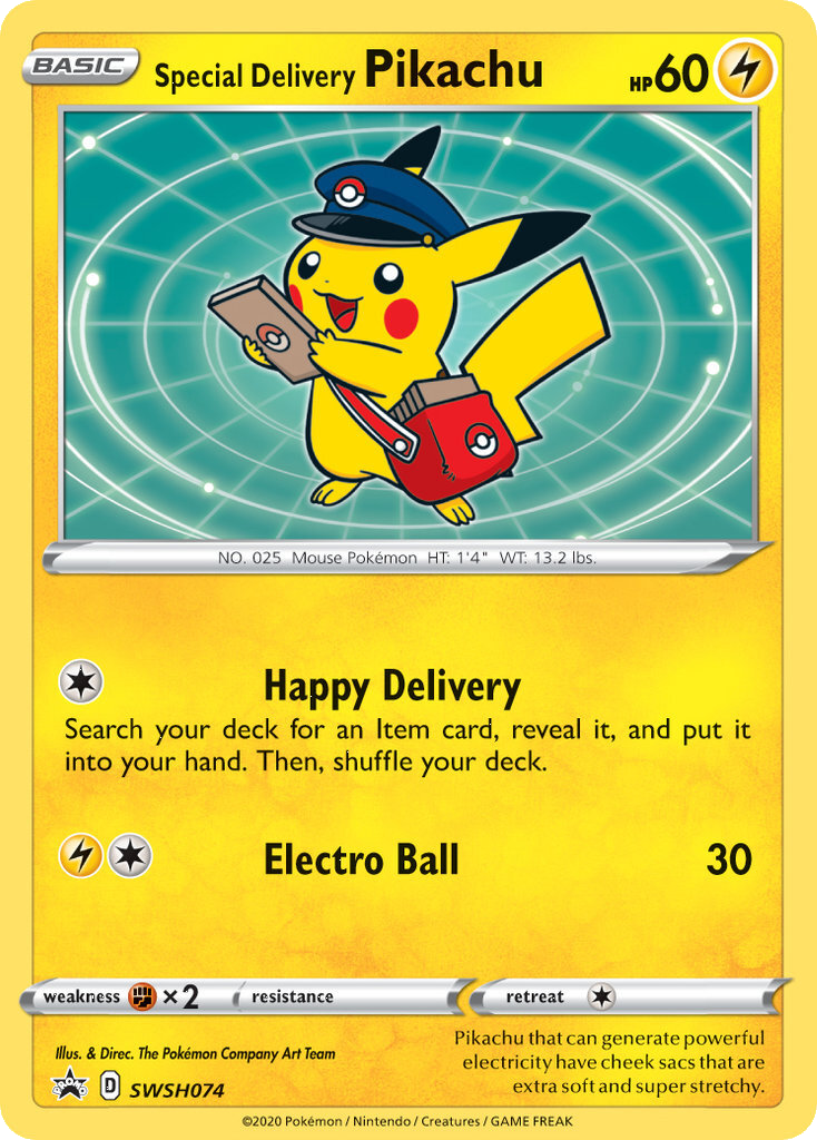 Special Delivery Pikachu (SWSH074) [Sword & Shield: Black Star Promos] | Arkham Games and Comics