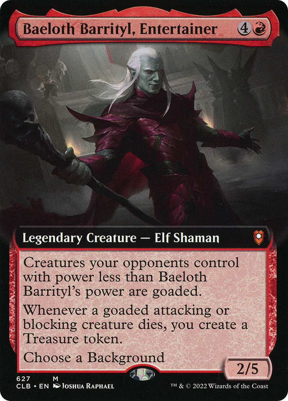 Baeloth Barrityl, Entertainer (Extended Art) [Commander Legends: Battle for Baldur's Gate] | Arkham Games and Comics