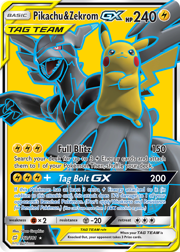 Pikachu & Zekrom GX (162/181) [Sun & Moon: Team Up] | Arkham Games and Comics