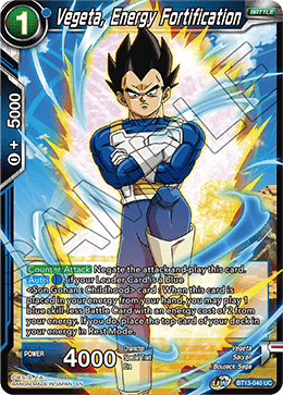 Vegeta, Energy Fortification (Uncommon) [BT13-040] | Arkham Games and Comics