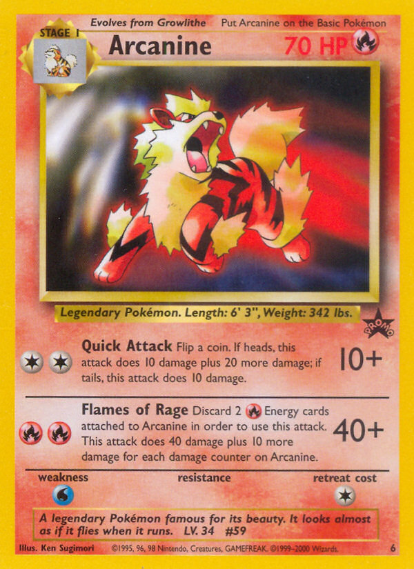 Arcanine (6) [Wizards of the Coast: Black Star Promos] | Arkham Games and Comics
