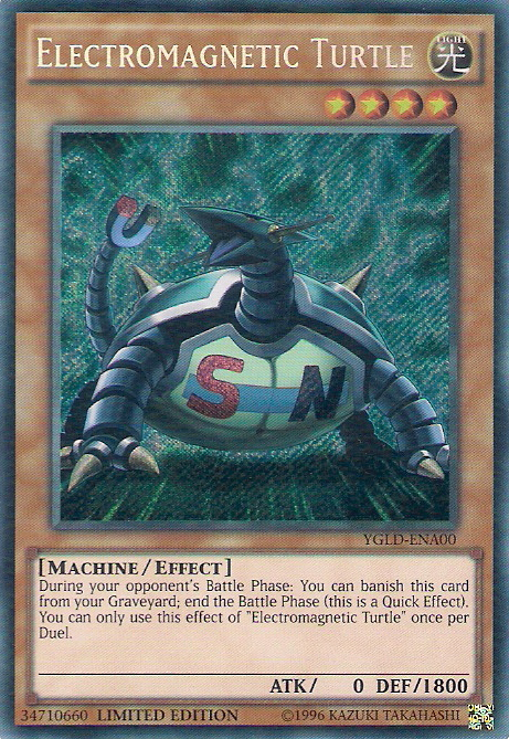 Electromagnetic Turtle [YGLD-ENA00] Secret Rare | Arkham Games and Comics