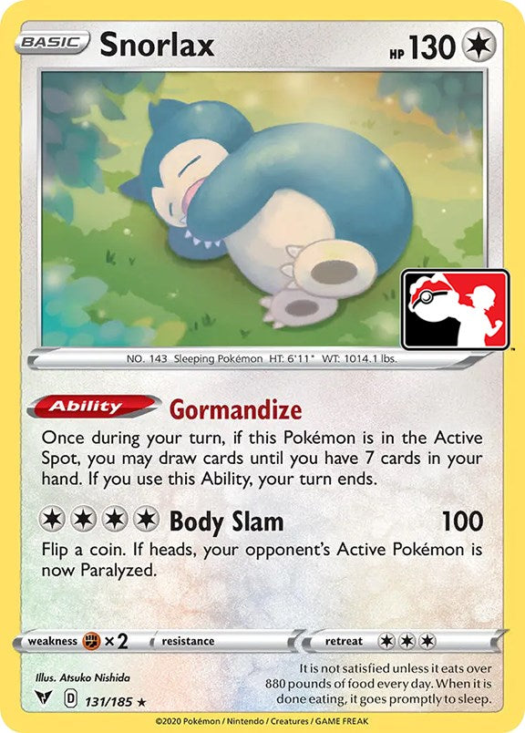 Snorlax (131/185) [Prize Pack Series One] | Arkham Games and Comics