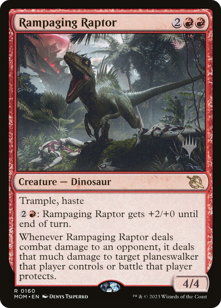 Rampaging Raptor (Promo Pack) [March of the Machine Promos] | Arkham Games and Comics