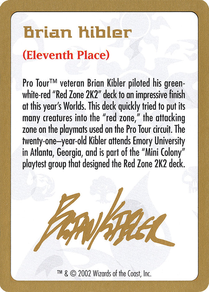 Brian Kibler Bio [World Championship Decks 2002] | Arkham Games and Comics