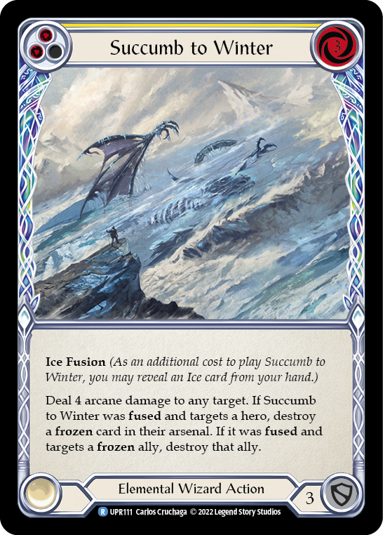 Succumb to Winter (Yellow) [UPR111] (Uprising)  Rainbow Foil | Arkham Games and Comics