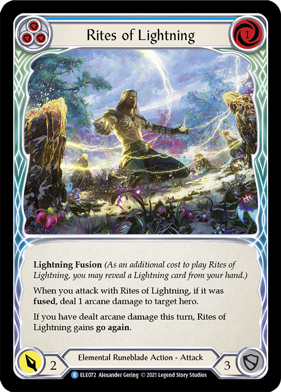 Rites of Lightning (Blue) [ELE072] (Tales of Aria)  1st Edition Rainbow Foil | Arkham Games and Comics