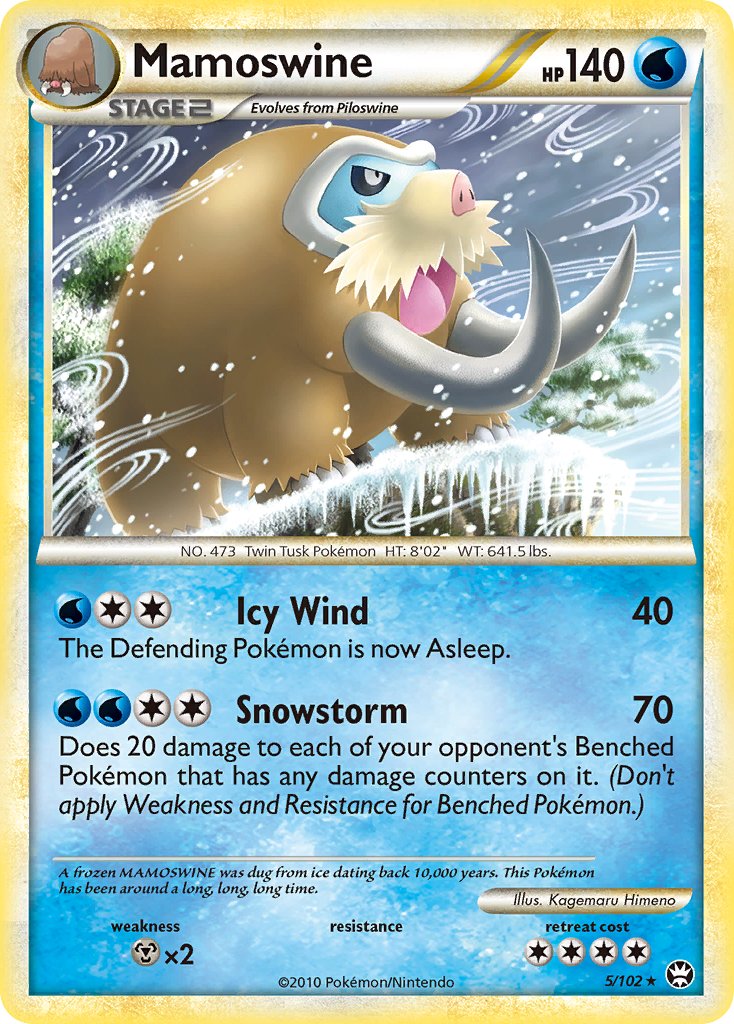 Mamoswine (5/102) (Cracked Ice Holo) (Theme Deck Exclusive) [HeartGold & SoulSilver: Triumphant] | Arkham Games and Comics