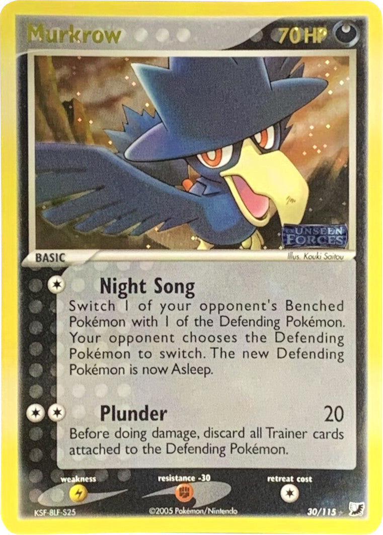 Murkrow (30/115) (Stamped) [EX: Unseen Forces] | Arkham Games and Comics