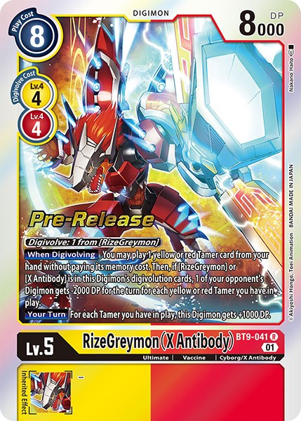 RizeGreymon (X Antibody) [BT9-041] [X Record Pre-Release Promos] | Arkham Games and Comics