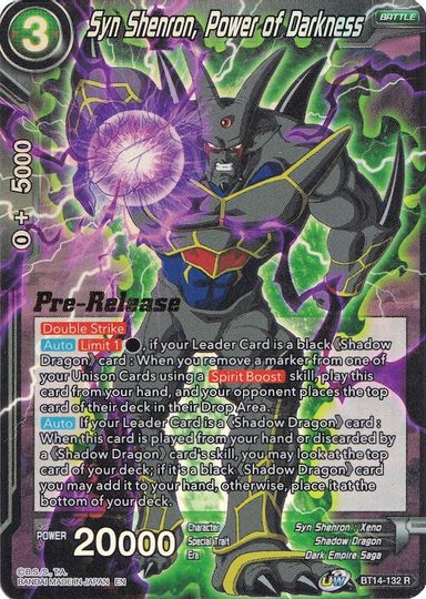 Syn Shenron, Power of Darkness (BT14-132) [Cross Spirits Prerelease Promos] | Arkham Games and Comics