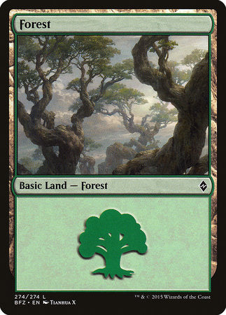 Forest (274) [Battle for Zendikar] | Arkham Games and Comics