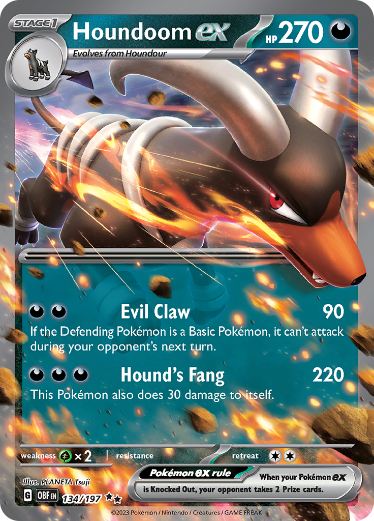 Houndoom ex (134/197) [Scarlet & Violet: Obsidian Flames] | Arkham Games and Comics