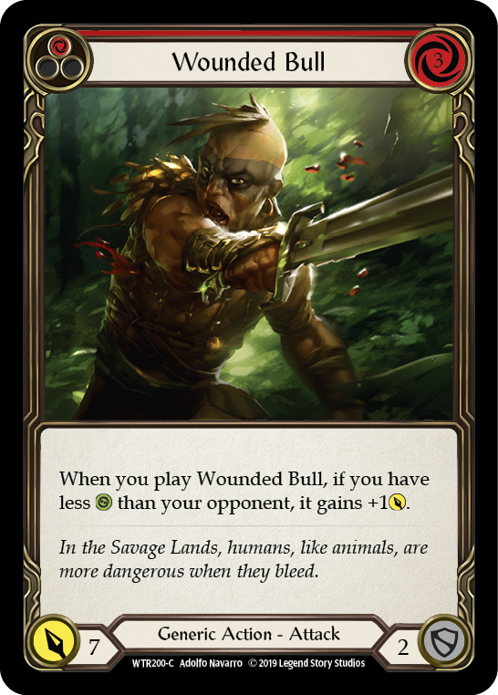 Wounded Bull (Red) [WTR200-C] (Welcome to Rathe)  Alpha Print Rainbow Foil | Arkham Games and Comics