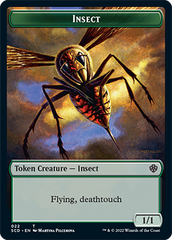 Insect // Human Warrior Double-Sided Token [Starter Commander Decks] | Arkham Games and Comics